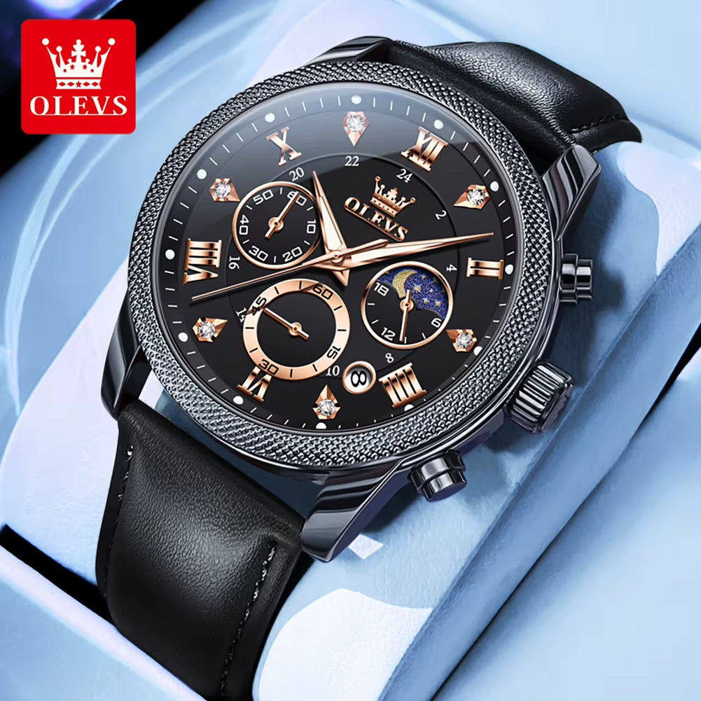  Moon Phase Chronograph Luminous Men's Watch