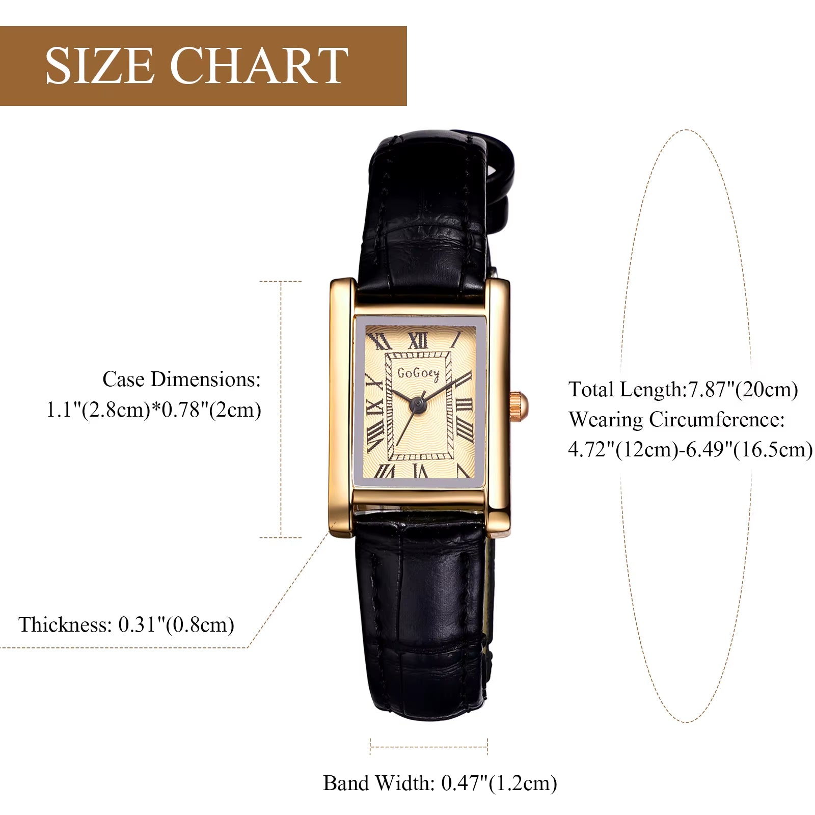 Leather Rectangular Women Small Watch