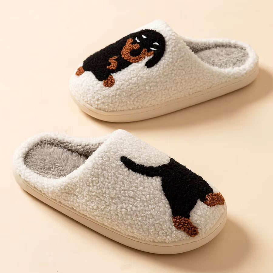 Cartoon Print Winter Slippers for Women