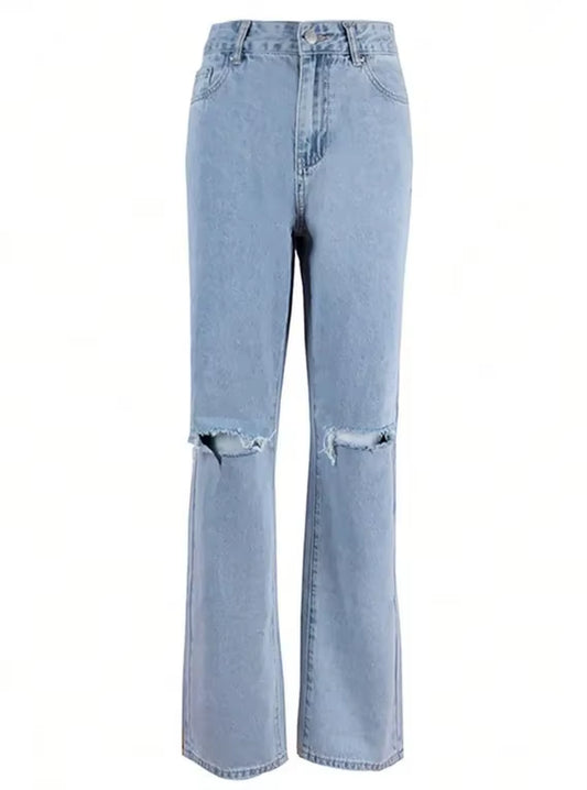 High-Waisted Straight-Leg Jeans 