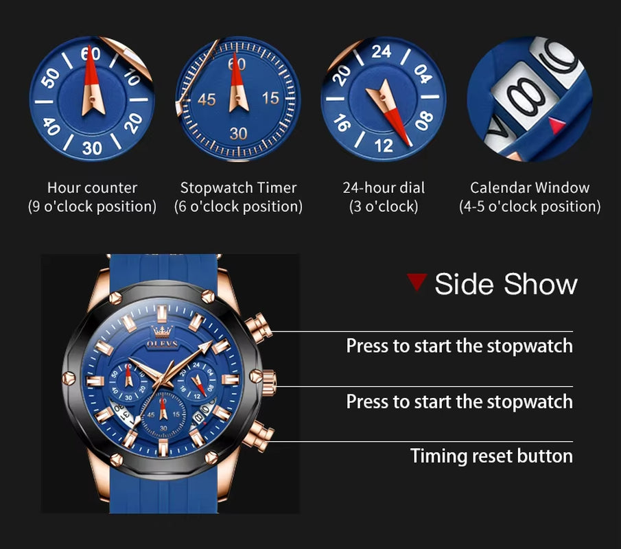 Luxury Multifunctional Chronograph Men's Watch